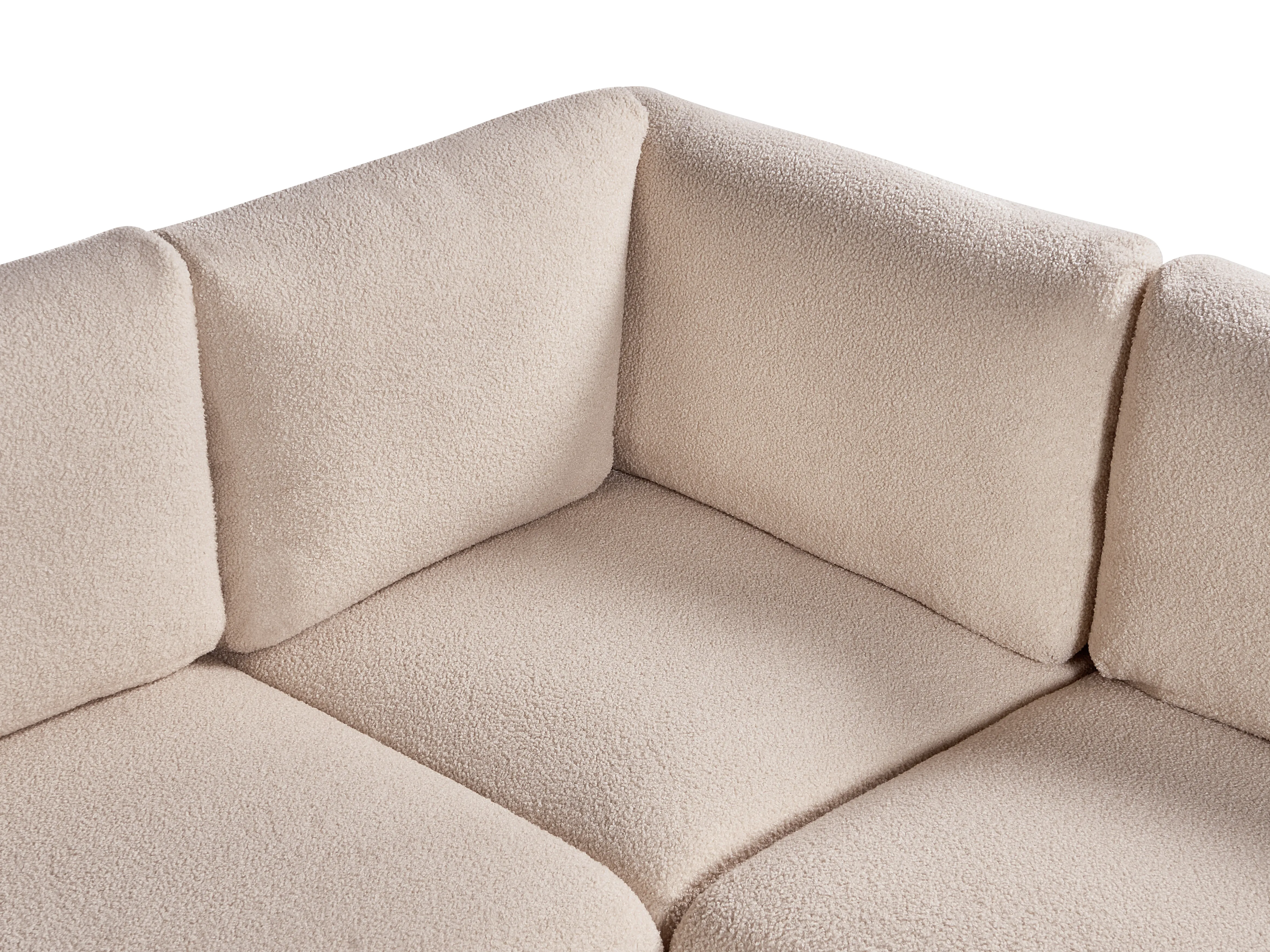 Modulaire U-vormige bank 8-zits MESNALI Bouclé Beige