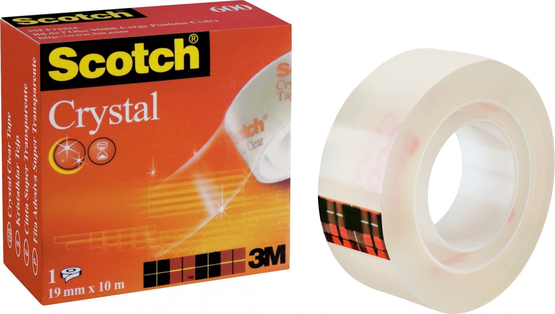 3M Scotch Crystal Clear 600 (rot), transparent