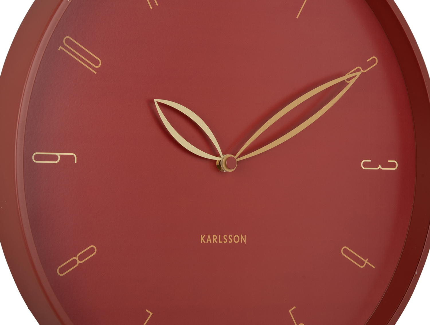 Wall clock Petals red ochre