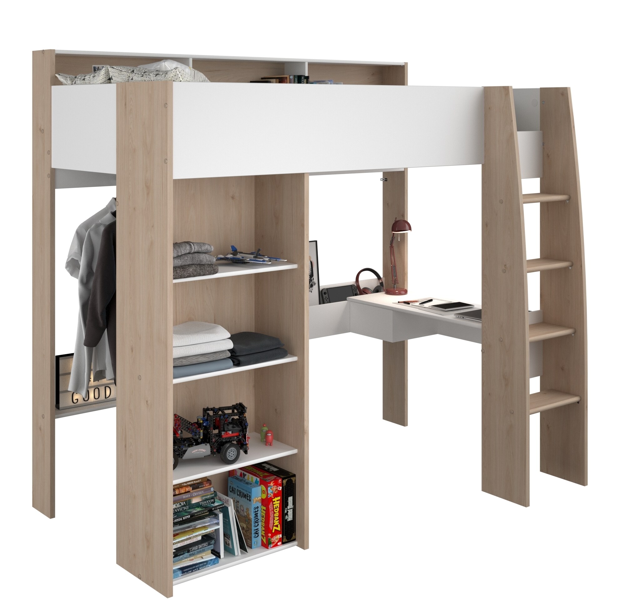Parisot Hochbett Shelter 11 Eiche Jackson