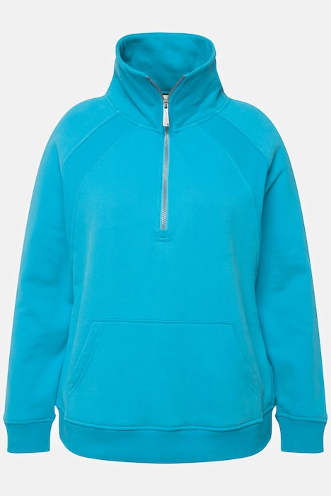 Sweatshirt, Stehkragen, Zipper, Langarm