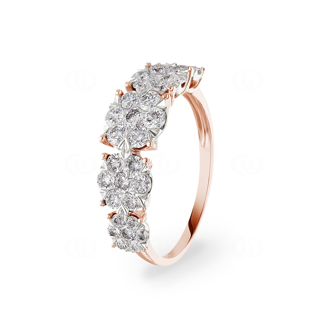1.06 Karat Diamanten Damenring 750/18 K Roségold