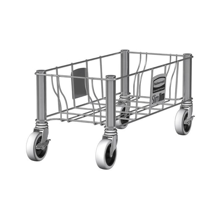 Transportwagen Slim Jim RVS dolly Rubbermaid transportwagen v. 1x afvalverzamelaar 60/87l laad H 228mm VB227970