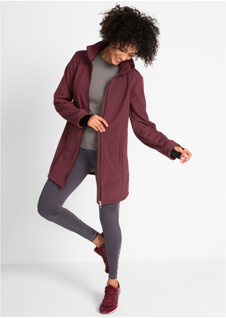 Veste longue softshell fonctionnelle avec polaire peluche