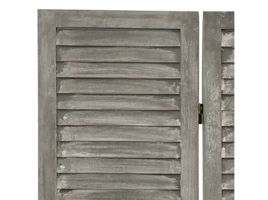 Cloison de séparation 5 panneaux Gris 179x166 cm Bois solide
