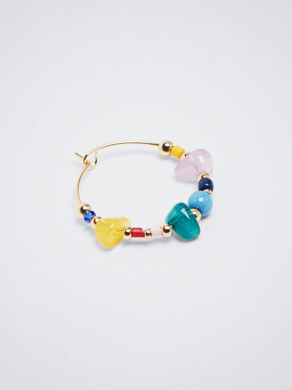 Pendientes Ouro Com Resina - Multicor