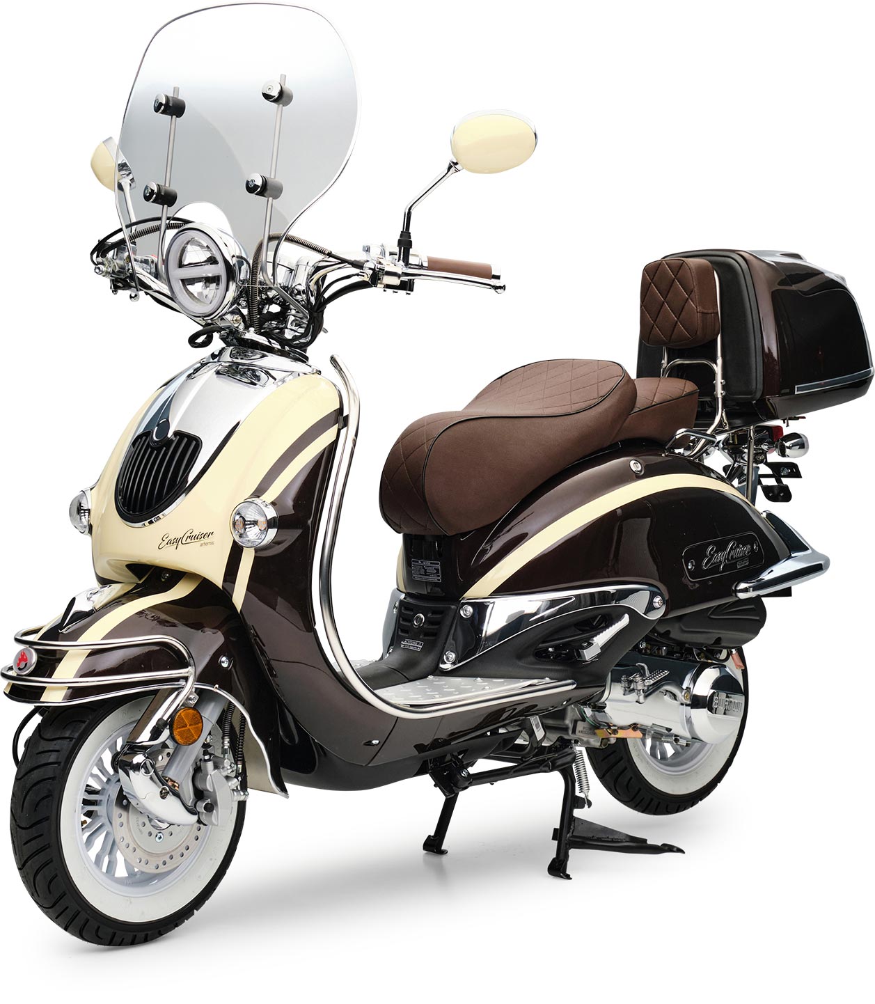 Motorroller Retro EasyCruiser Artemis Braun Beige 125ccm Scooter Kraftradtrad