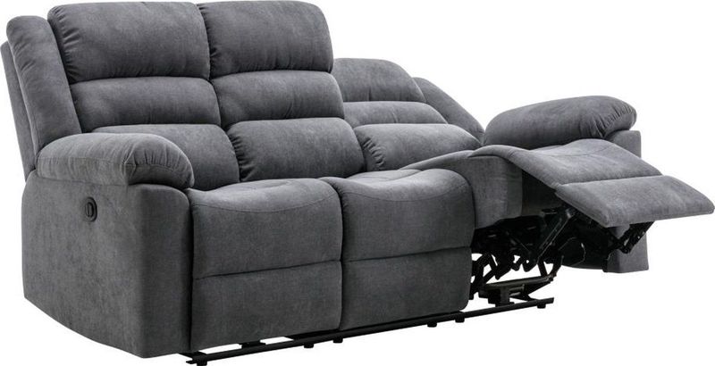 Burolo - Elektrische Relaxbank - Grijs - 100% Polyester - 3 Plaatsen