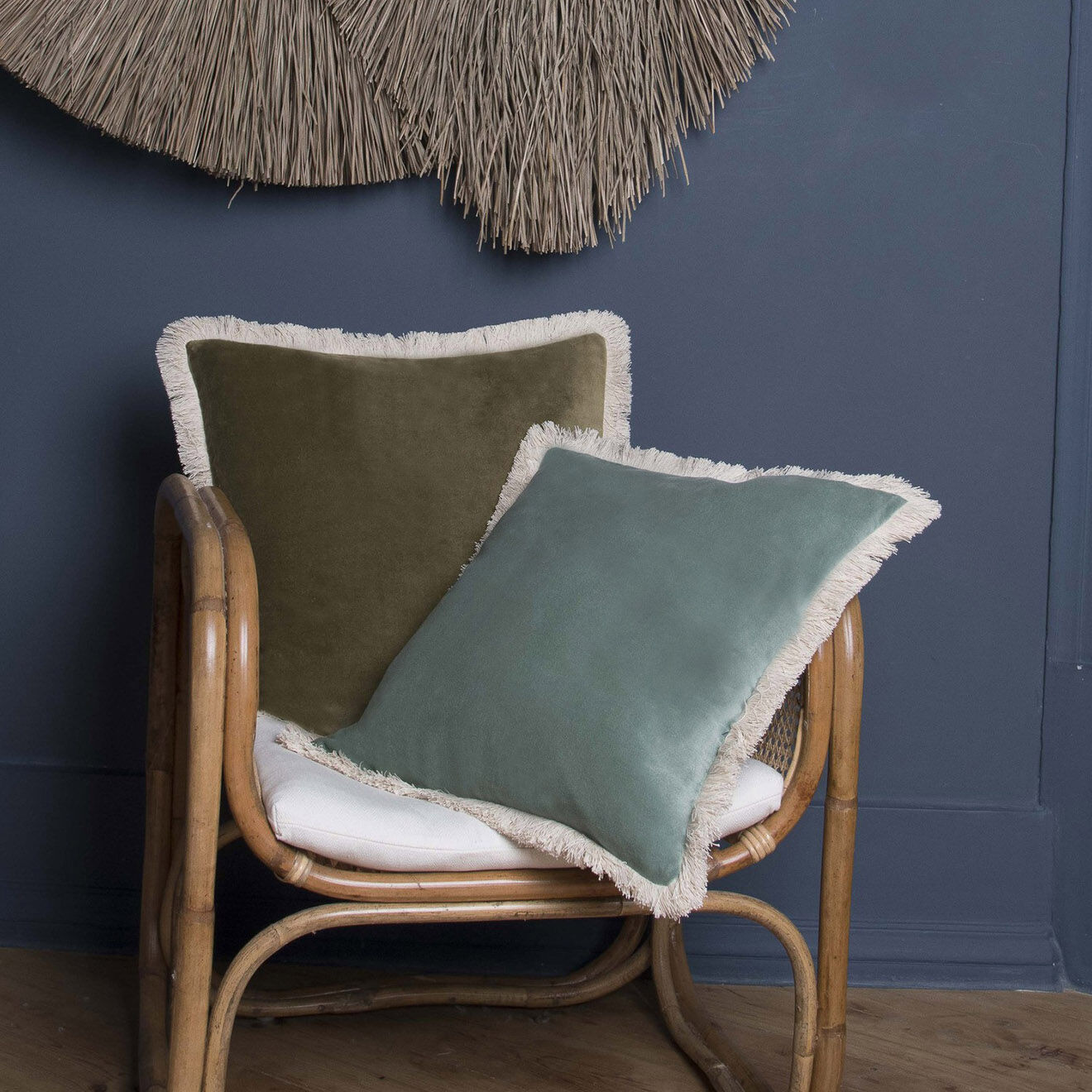 Febronie Housse de coussin en velours Budapest coriandre - 50x50 cm