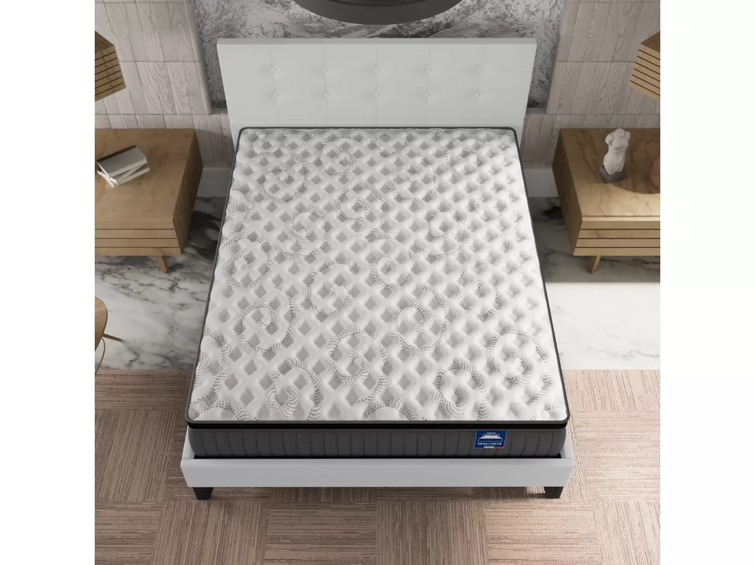 Ensemble Matelas + lit 120x190 cm avec tête de lit, ép. 30cm à mémoire de forme