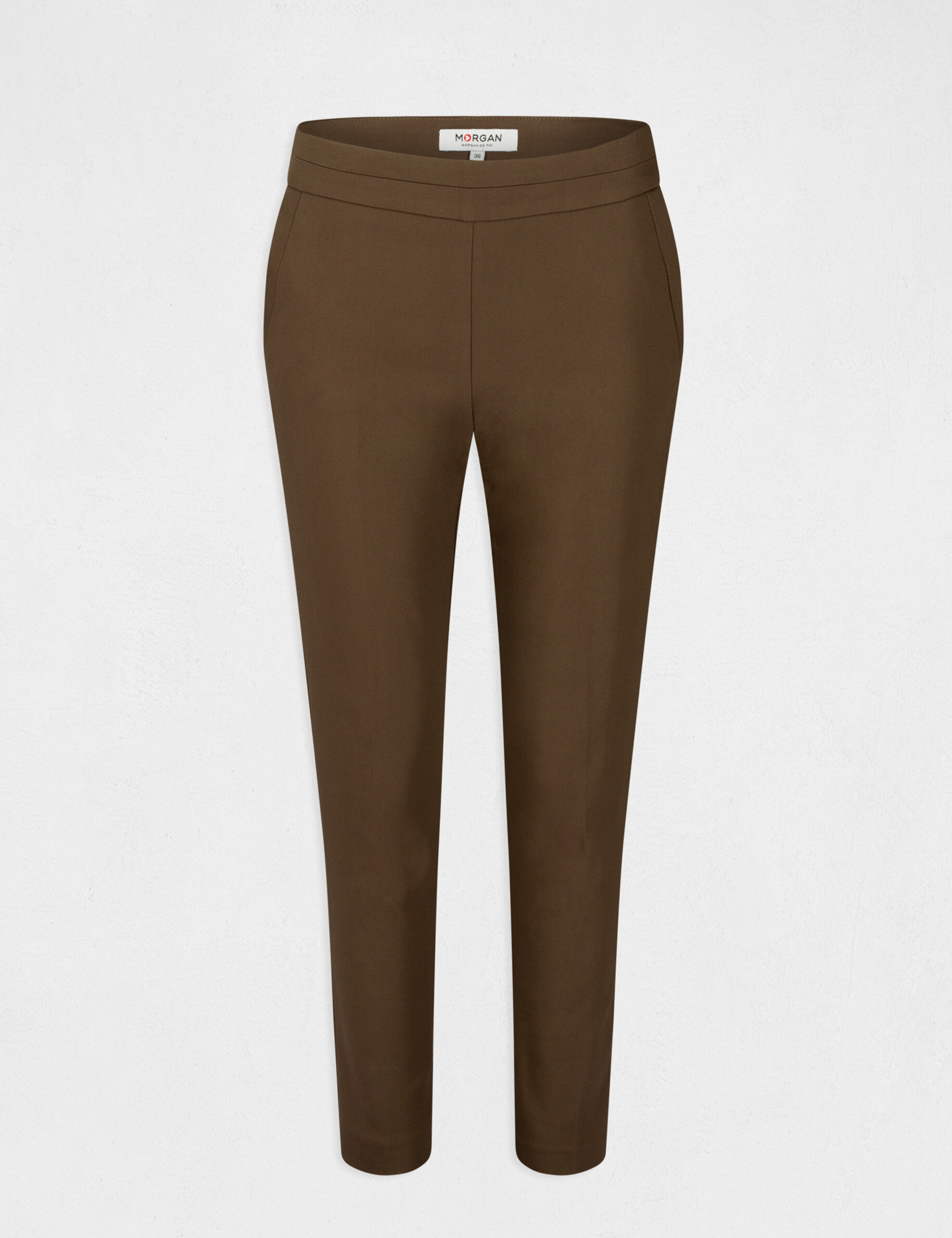 Pantalon cigarette 7/8ème vert kaki femme - vert_kaki