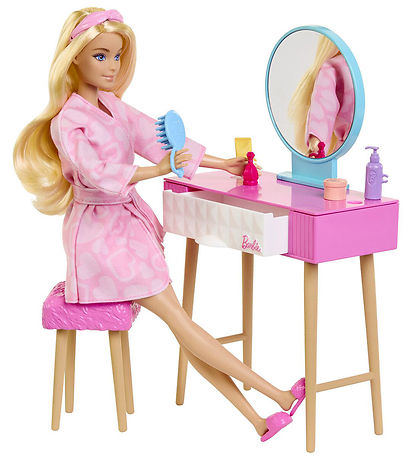 Barbie Puppe m. Zubehör - 30 cm - Schlafzimmer