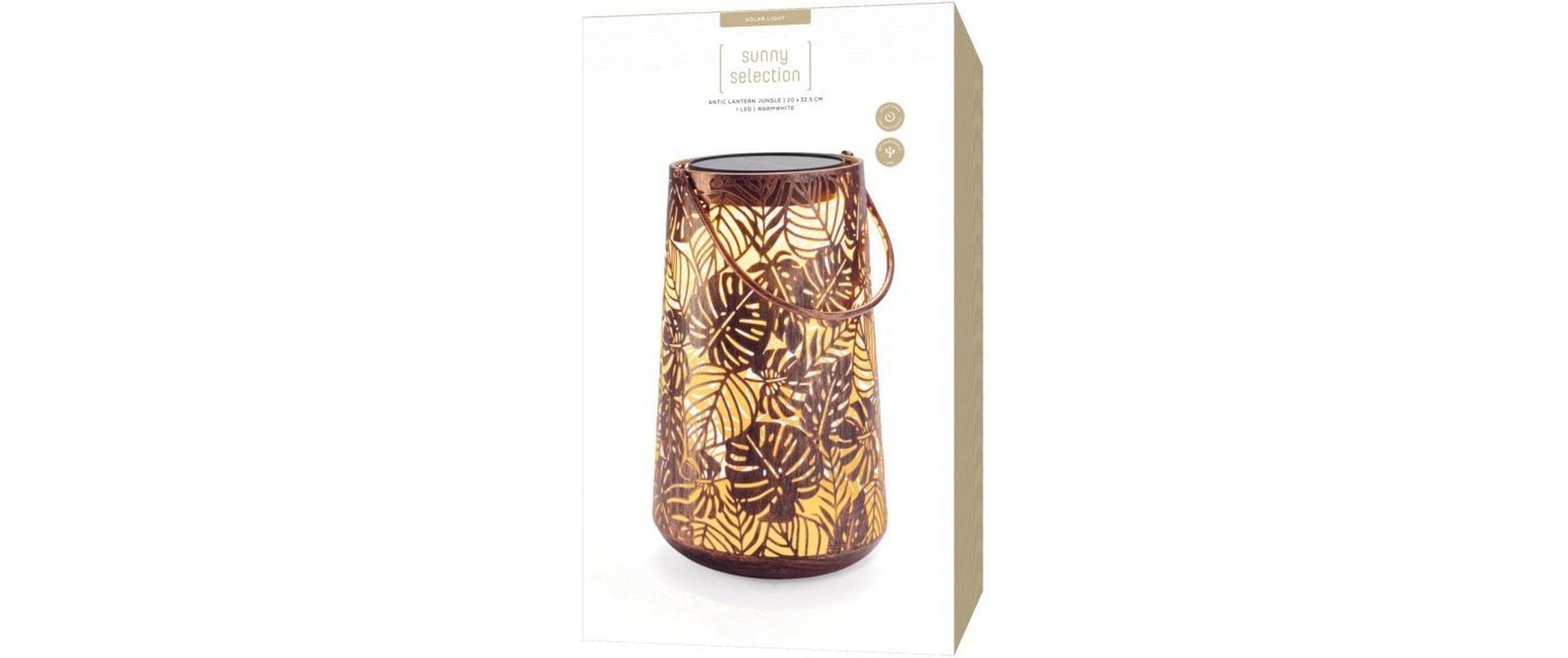 STT Laterne »Solar Antic Jungle 32.5 cm« Solar-Laterne im Jungle-Design aus Metall