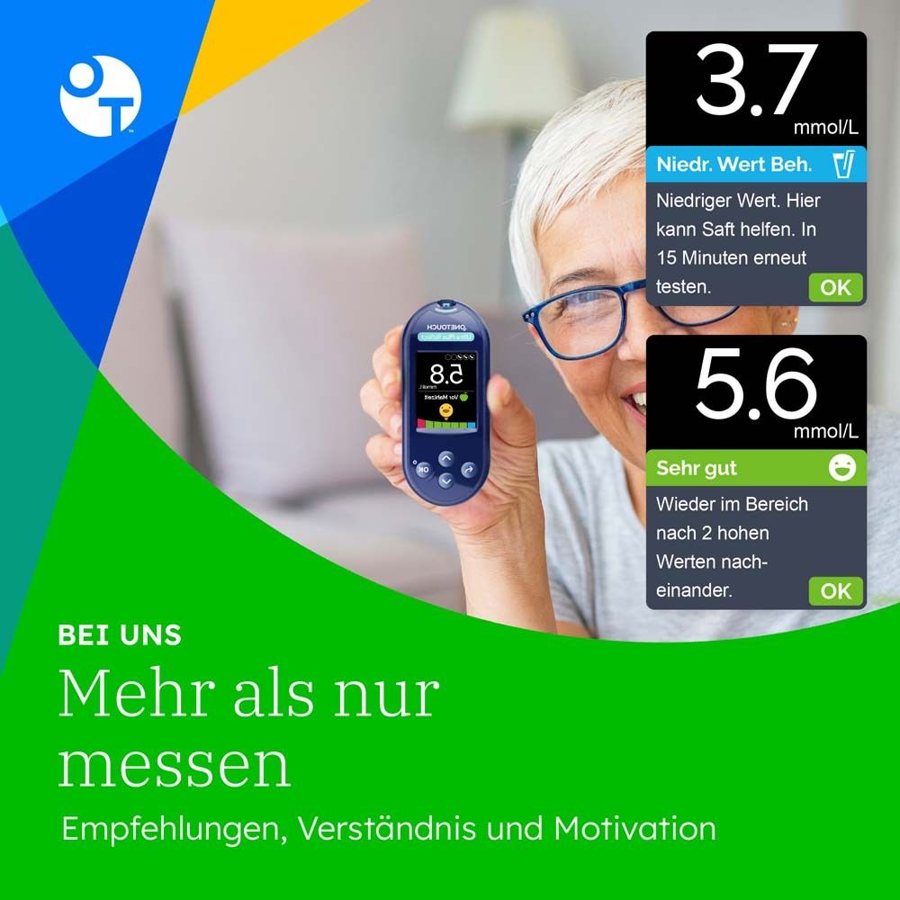 OneTouch Ultra Plus Reflect® Diabetes Starter-Set mmol/l, 40 Teststreifen, 40 sterile Lanzetten, 1 Stechhilfe