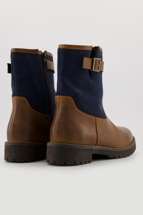 Leder-Boots, Ledermix, Schnalle, Weite H