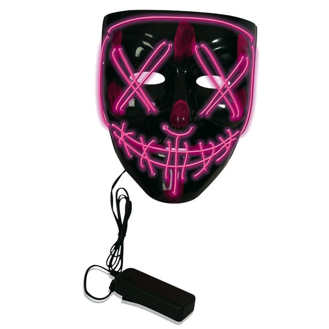 Leuchtende Halloweenmaske - für Erwachsene - pink