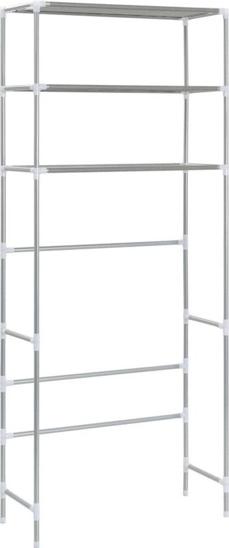 vidaXL - Opbergrek - Zilver - Roestvrij Staal - 3-laags