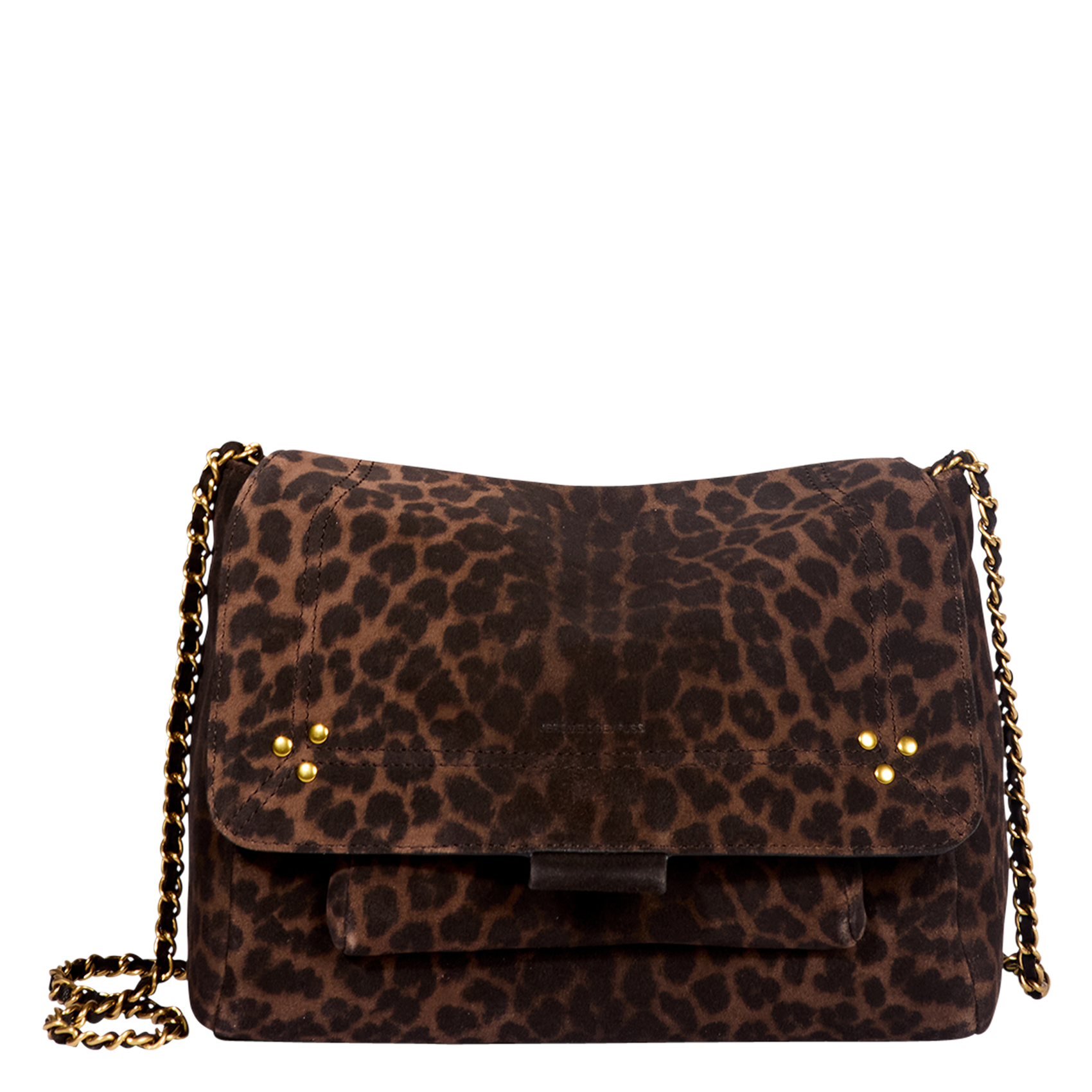 LULU M - Sac bandoulière léopard en cuir | Marron
