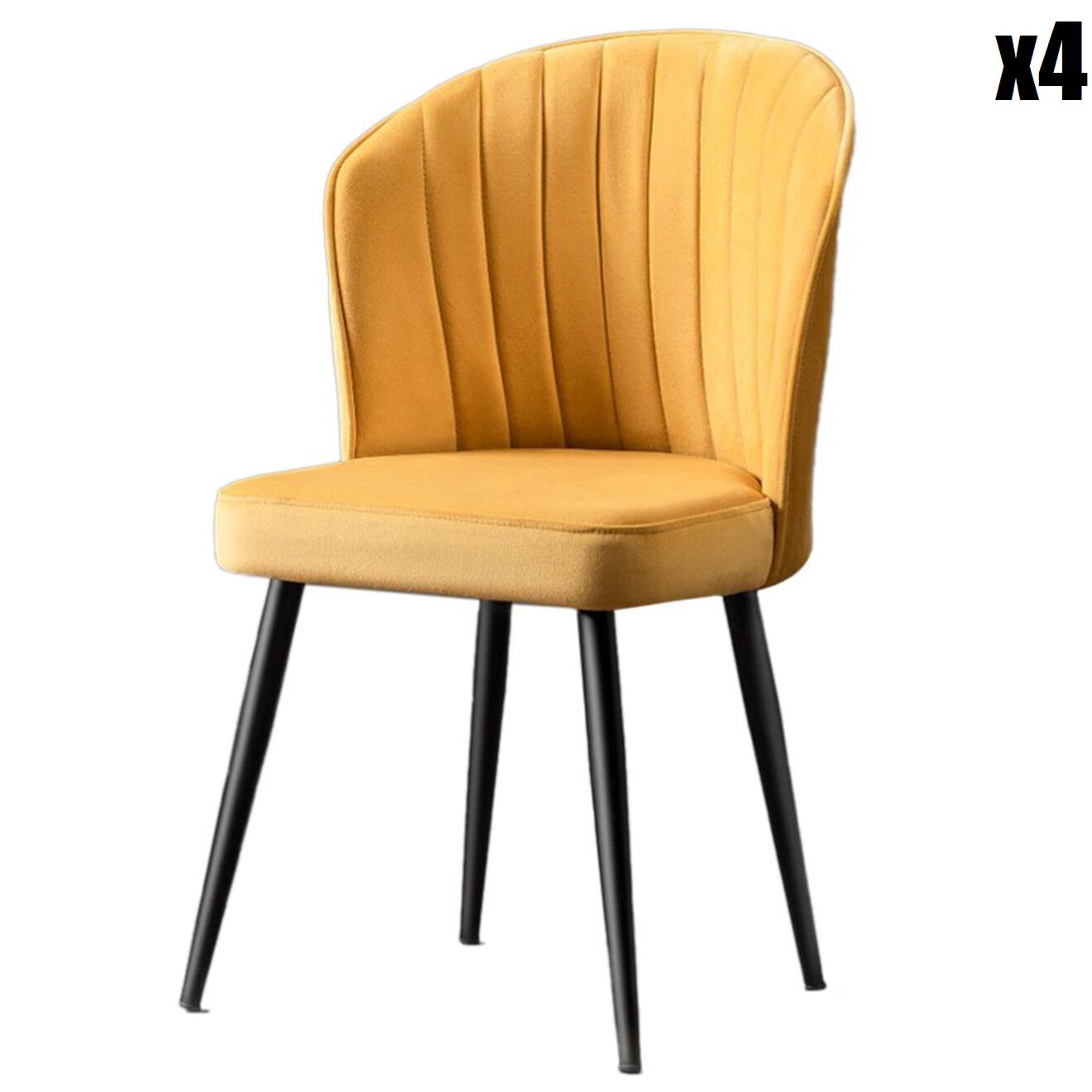 Homitis 4 Chaises Rubi jaune/noir - 52x85x42 cm