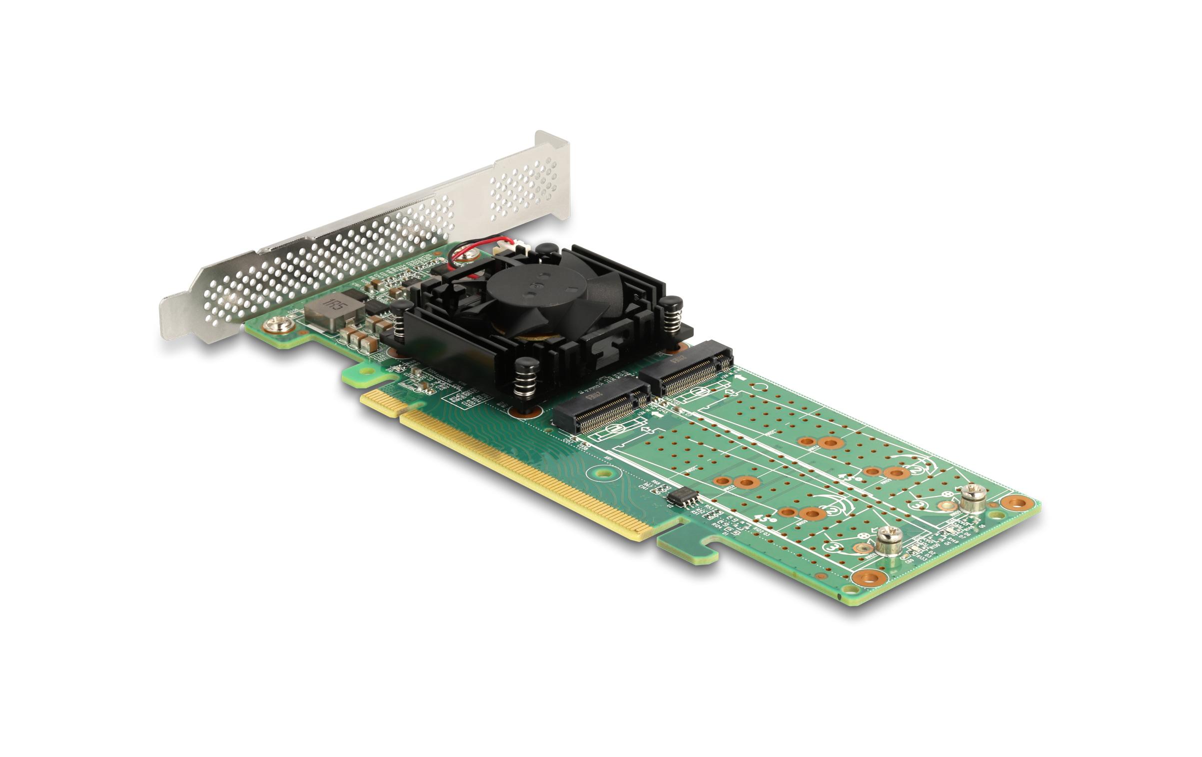 Host Bus Adapter PCI Express x16 - 4x NVMe M.2 Key M<br>Delock PCI Express x16 Karte zu 4 x intern NVMe M.2 Key M – Low Profile Formfaktor