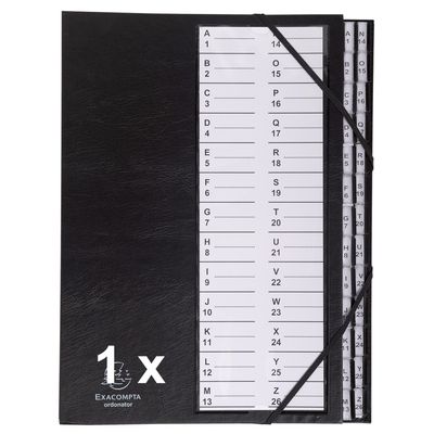 Exacompta Ordonator - Trieur alphabétique à élastique 26 positions - noir