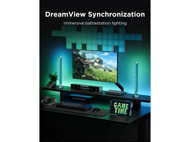Govee Gaming-Pixel-Licht 13.5 x 13.5 cm Pixelkunst, Echtzeitinfos und Gaming-Sync in einem smarten Lichtgerät