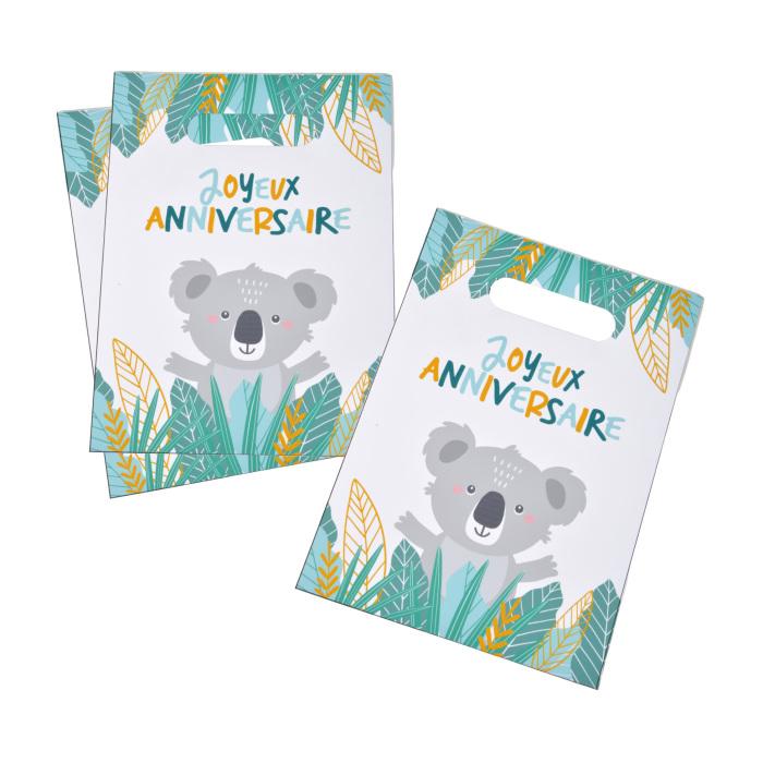 SET 6 SACS A BONBONS PAPIER H.23CM KOALA
