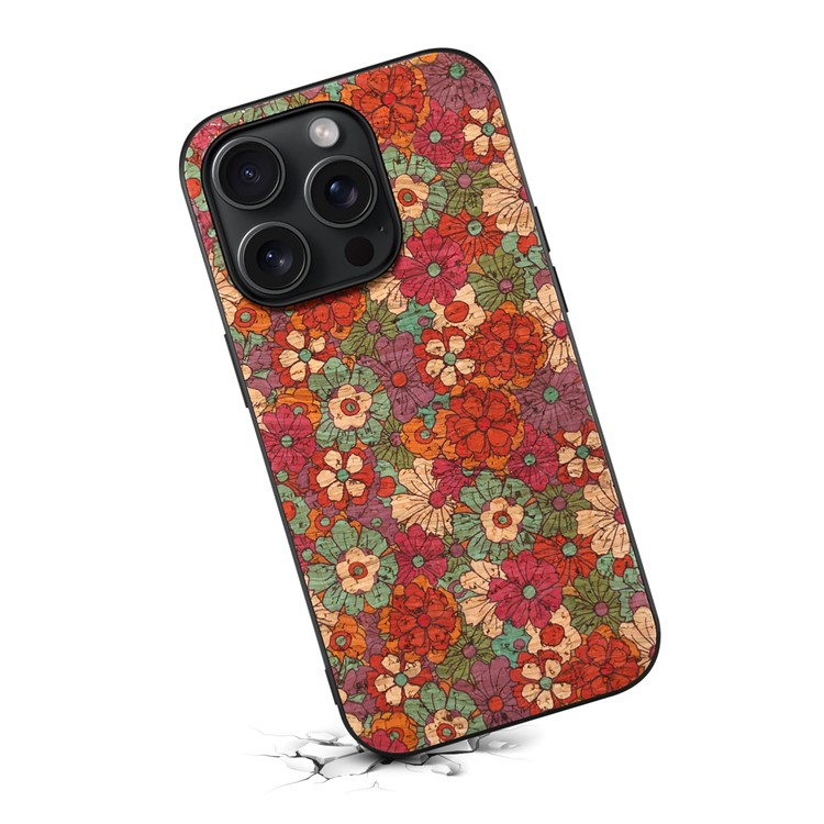 iPhone 15 Pro Max Hybrid Leder Hardcase Hülle im Vintage Mandala Look - Style 1