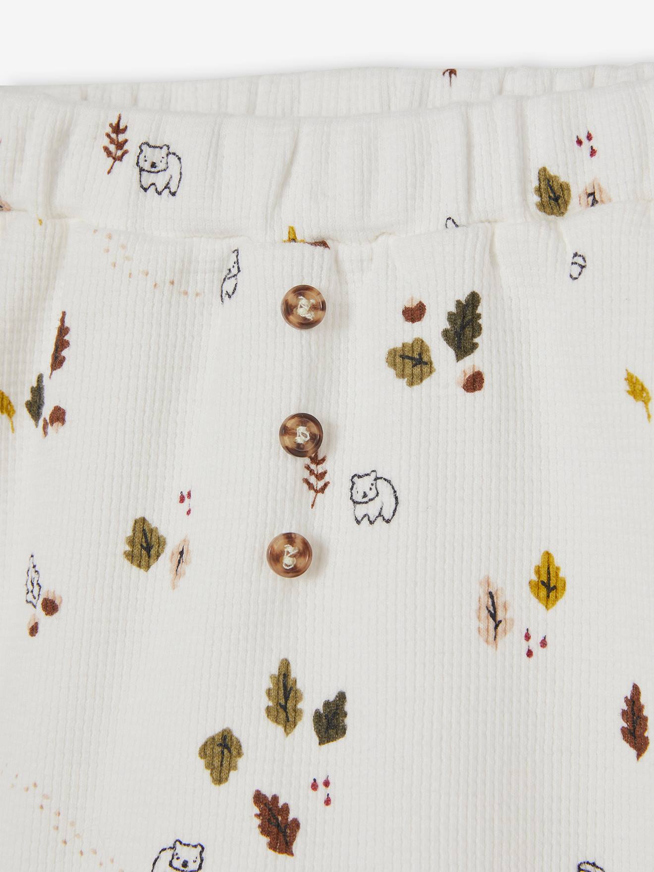 Conjunto de 2 calças de bebê em malha favo de mel, branco claro, bicolor/multicoloridas