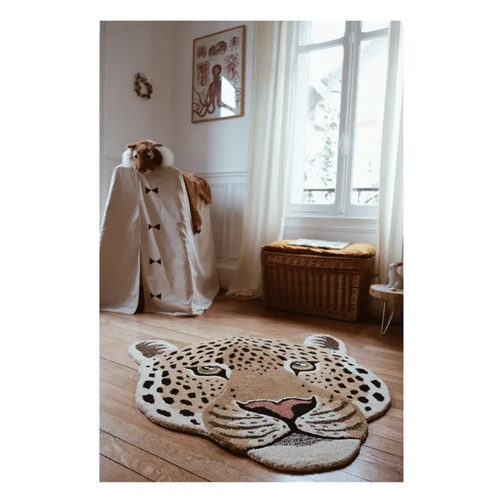 Doing Goods Tapis tête de léopard en laine Himani  | Marron