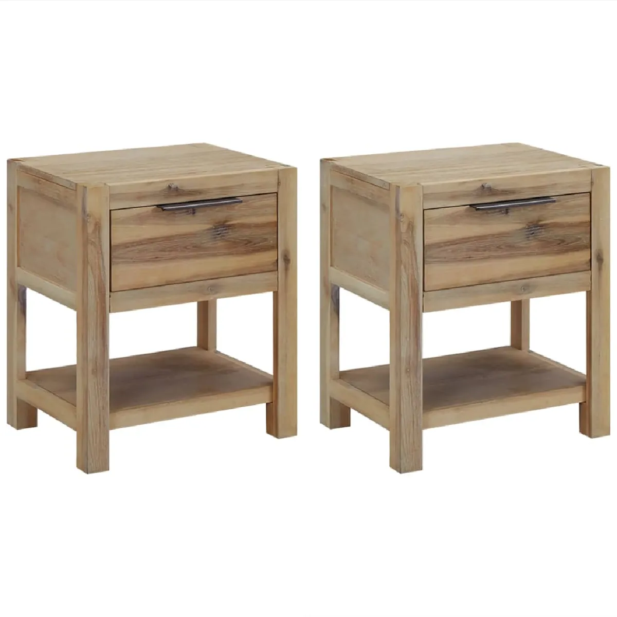 vidaXL - Acacia solide 2 pcs 40x30x48 cm
