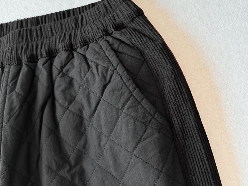 CosmoCorner - Hoge taille effen gewatteerde wijde broek