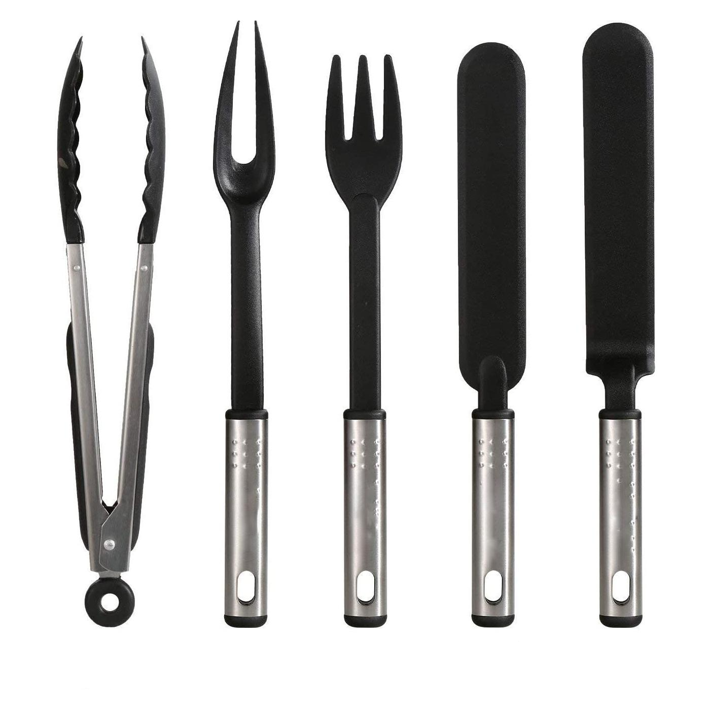 (42-tlg. Set) Küchenhelfer Utensilien Kochgeschirr Starter Kit Zubehör zum Backen und Kochen - Schwarz