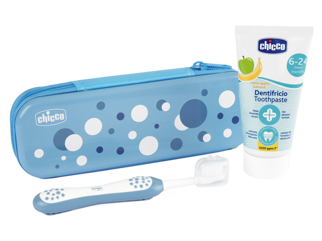 CONJUNTO CHICCO HIGIENE ORAL AZUL 6M
