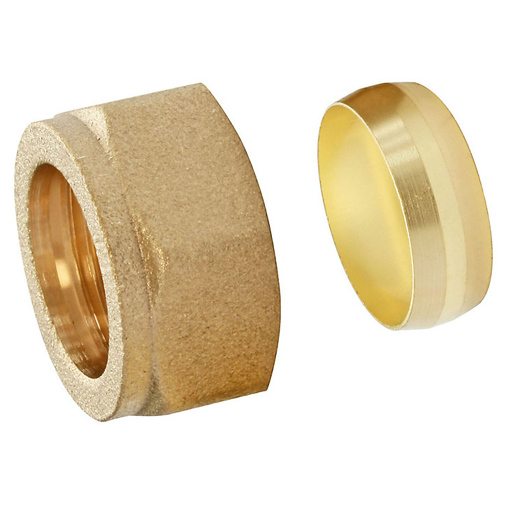 Bagues coniques pour tube cuivre Ø16 + écrous Femelle 20/27 (3/4