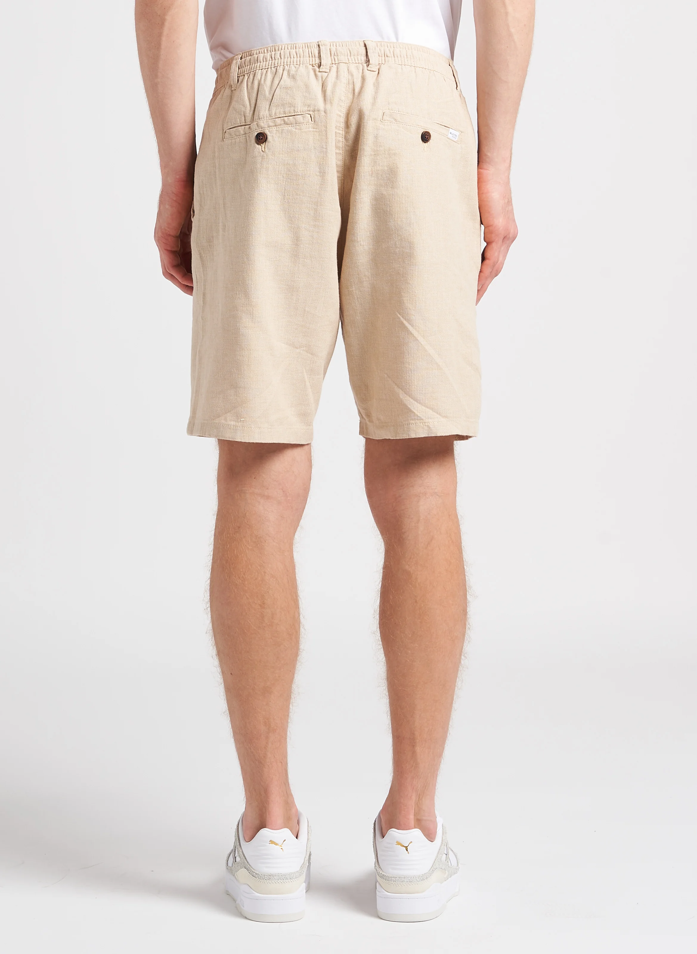 Short regular-fit en coton bio mélangé | Beige
