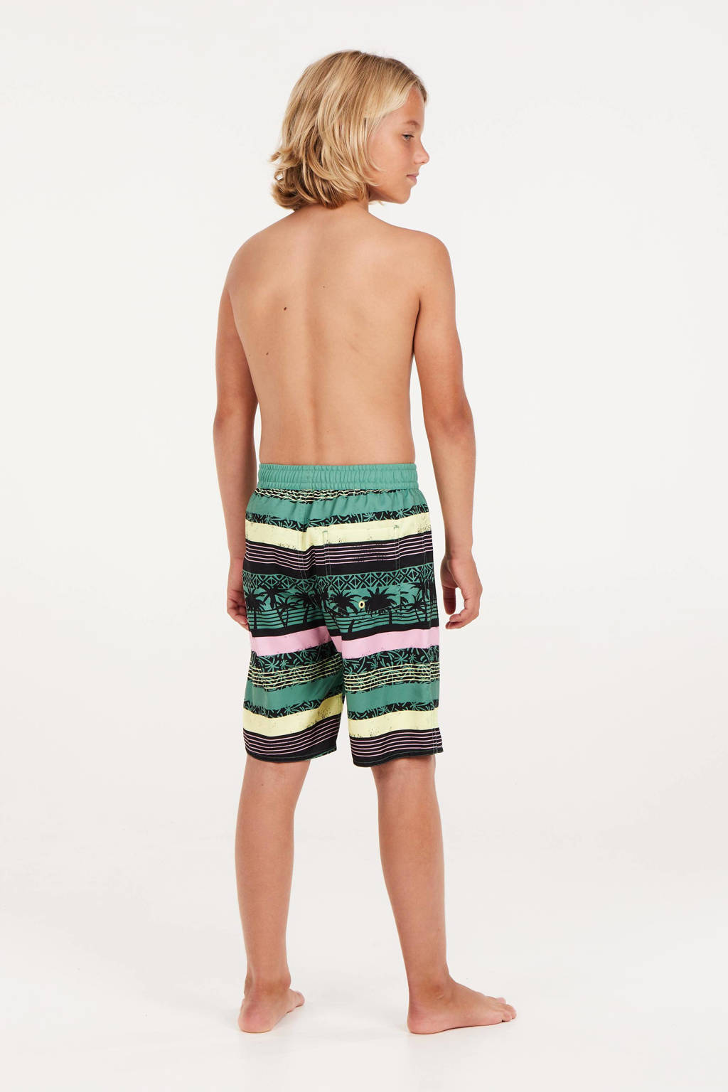 zwemshort PRTFRISBY JR groen/geel/roze