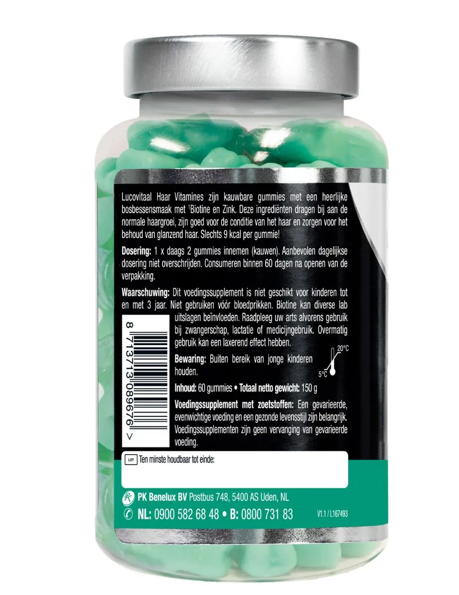 Haar Vitamines Gummies Suikervrij