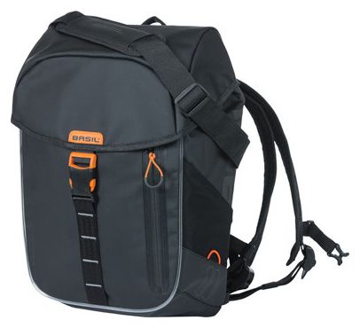 Sacoche de Porte-Bagage Basil Miles Tarpaulin Nordlicht 17L Noir / Orange