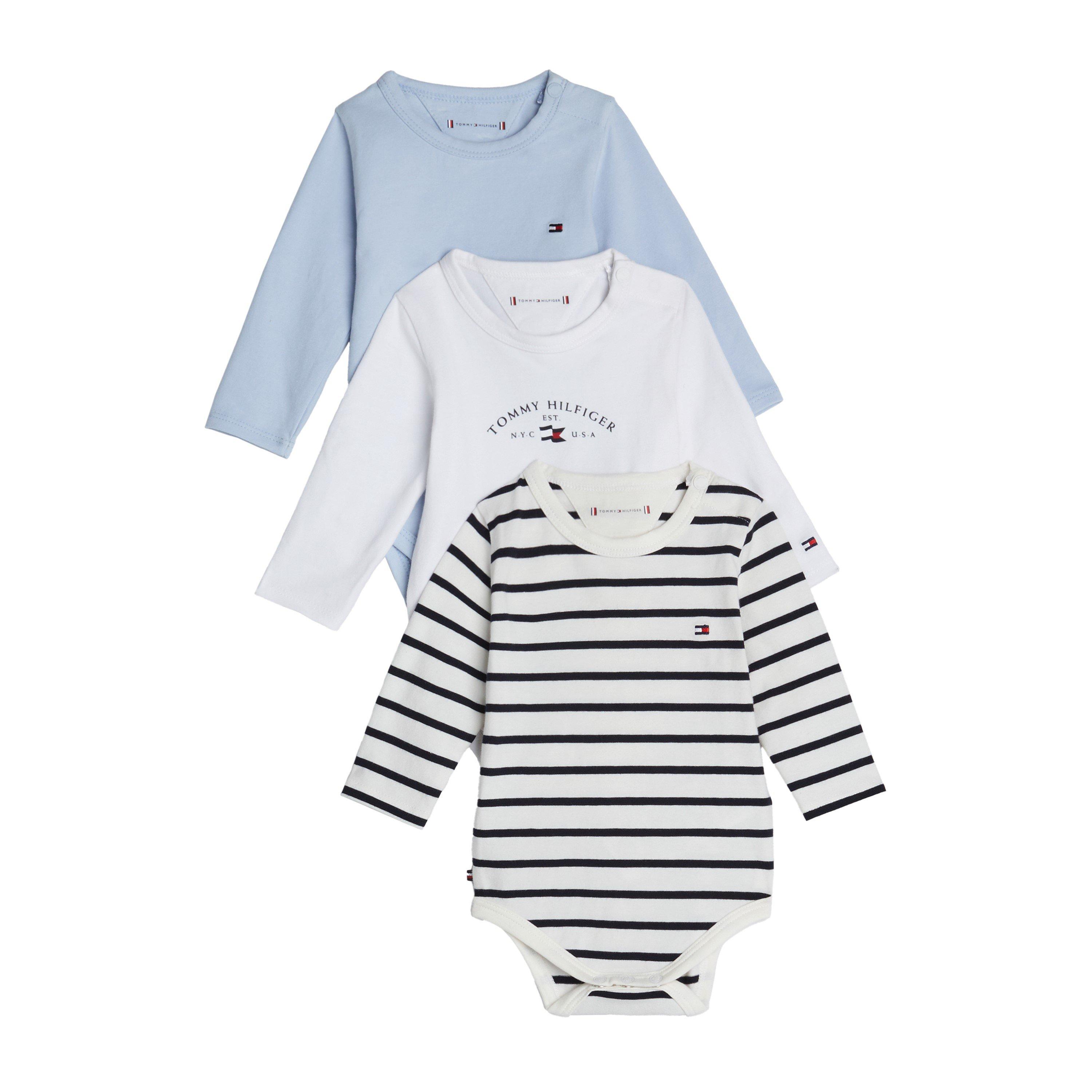 Tommy Hilfiger 3 pack of long-sleeved baby Grows Babies