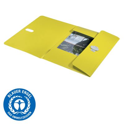 Leitz Recycle - Chemise à 3 rabats - A4 - pour 250 feuilles - jaune