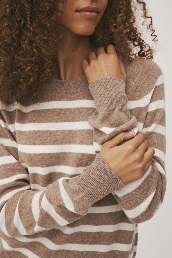 Magasin du Nord Collection Mabel 2 - 100% Cashmere Off white / sand stripe