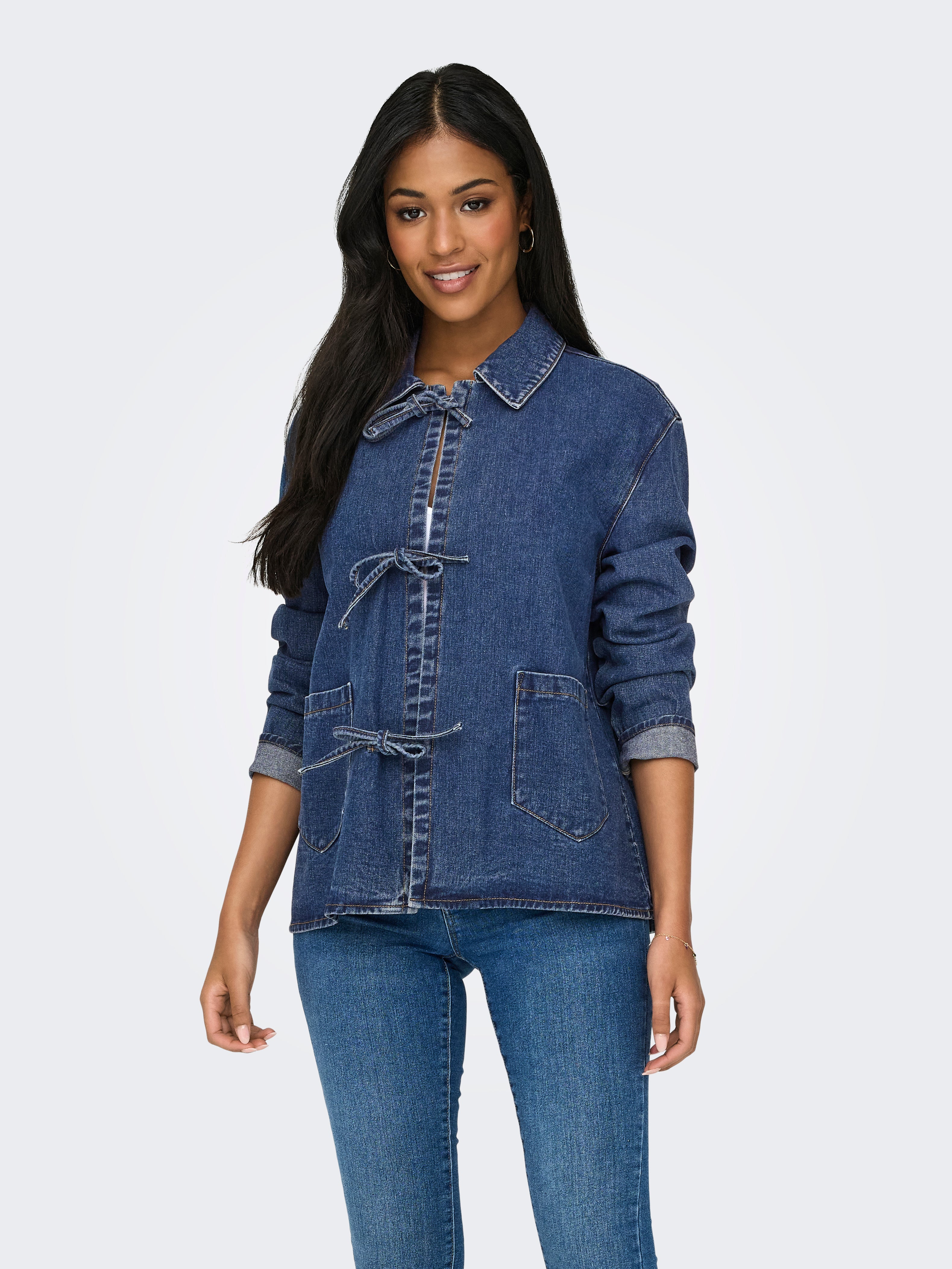 ONLTHILLE Jeansjacke Dark Blue Denim