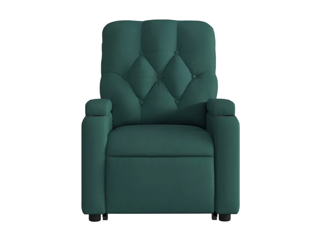 Fauteuil inclinable massant Vert foncé Tissu