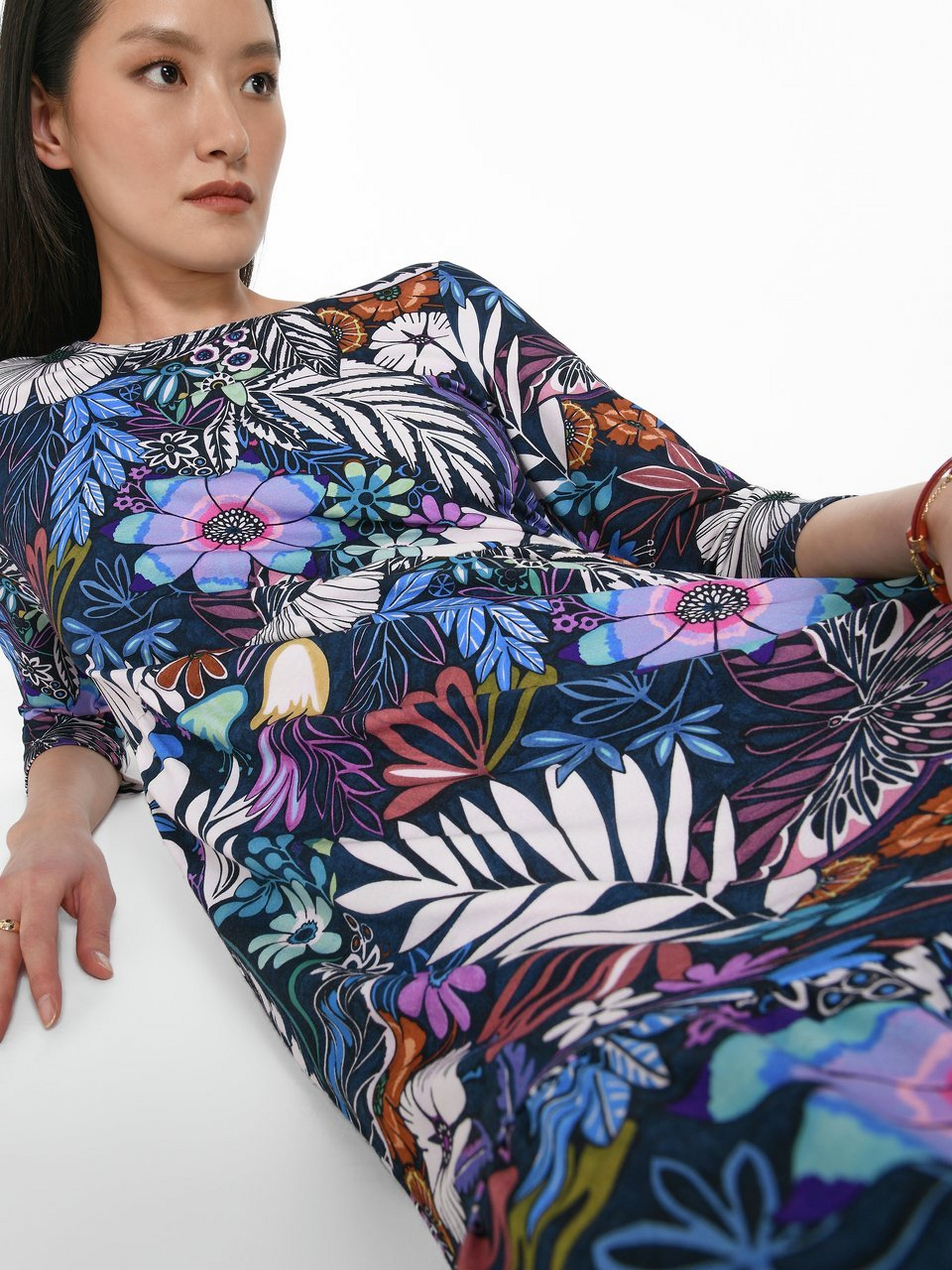 Jersey-Kleid mit 3/4-Arm
