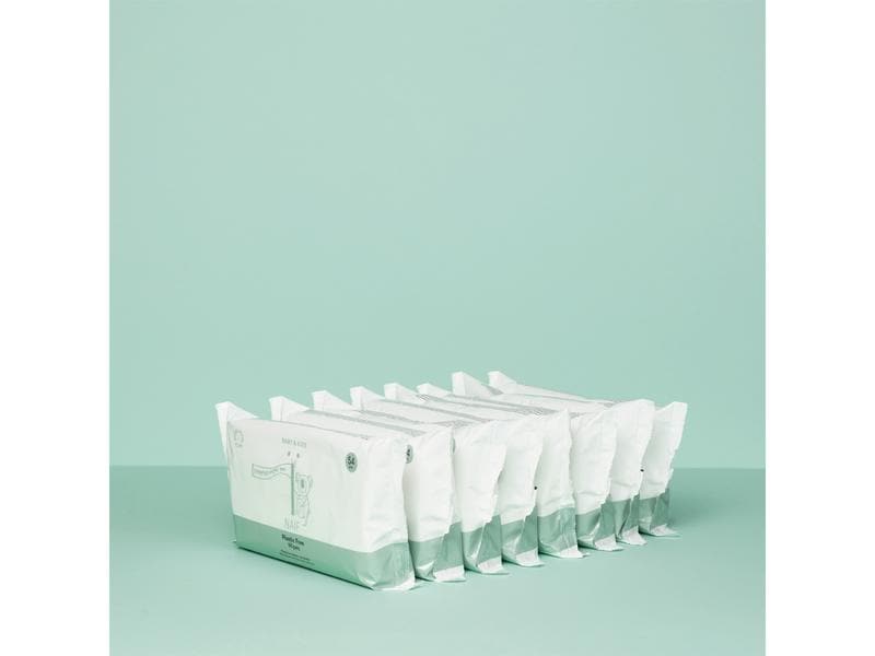 NAÏF Feuchttücher kunststofffrei Megapack 8 x 54 Stk. Für eine sanfte Reinigung von Gesicht, Körper oder Po Ihres Babys