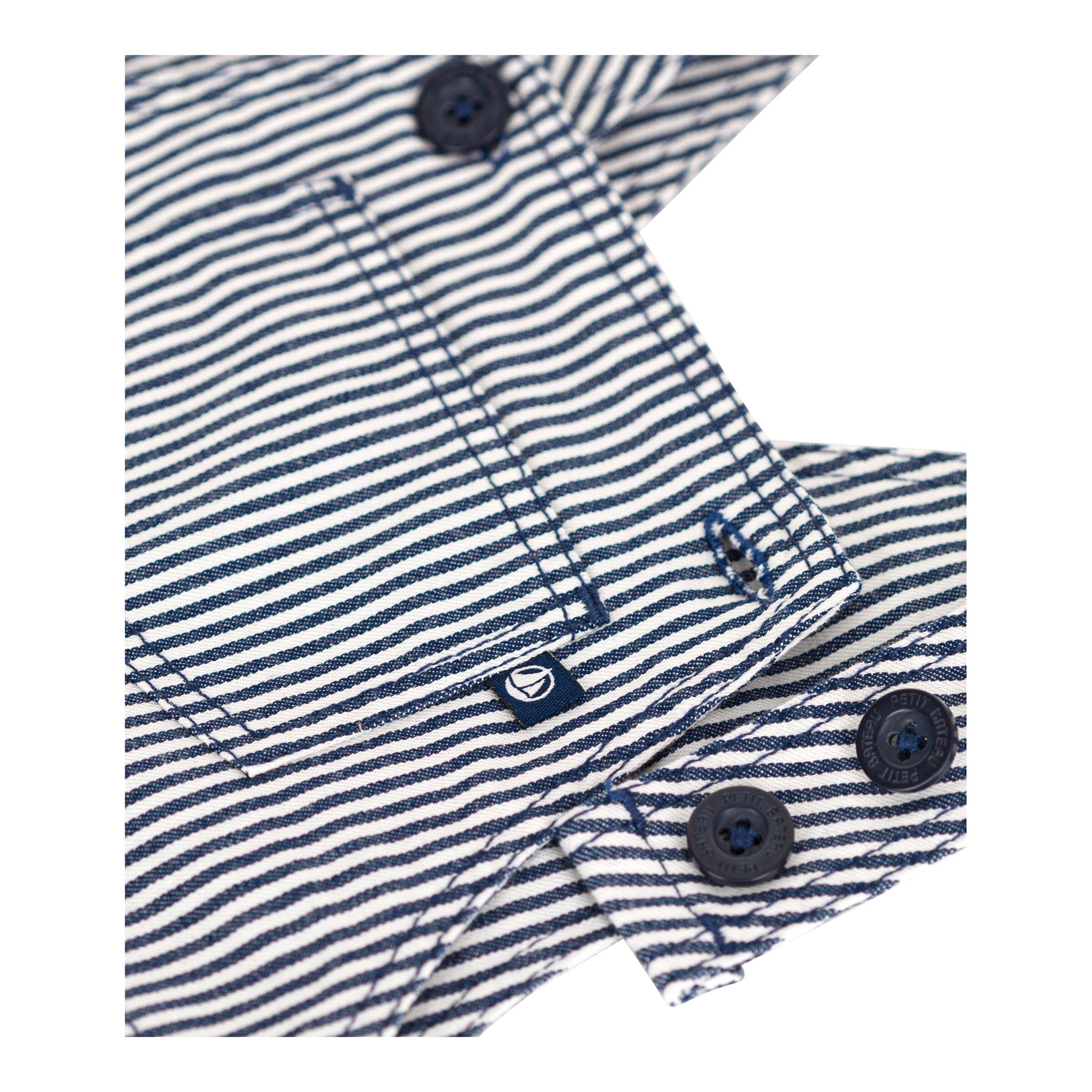 Petit Bateau Latzhose Ringel weiß/marine