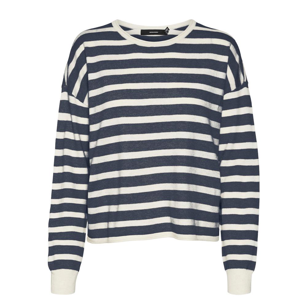 Vero Moda Pull Beige/Marine Femme Vero Moda Fantastic