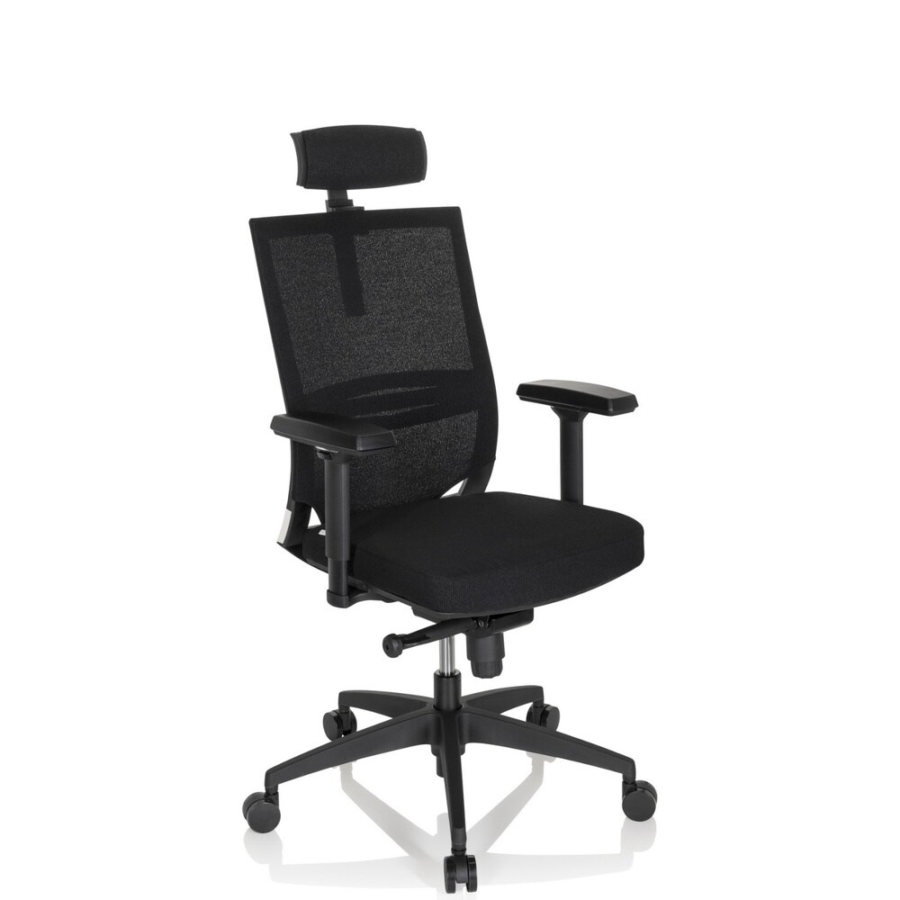 Profi Bürostuhl PORTO MAX HIGH I Stoff/Netzstoff mit Armlehnen (höhenverstellbar) hjh OFFICE