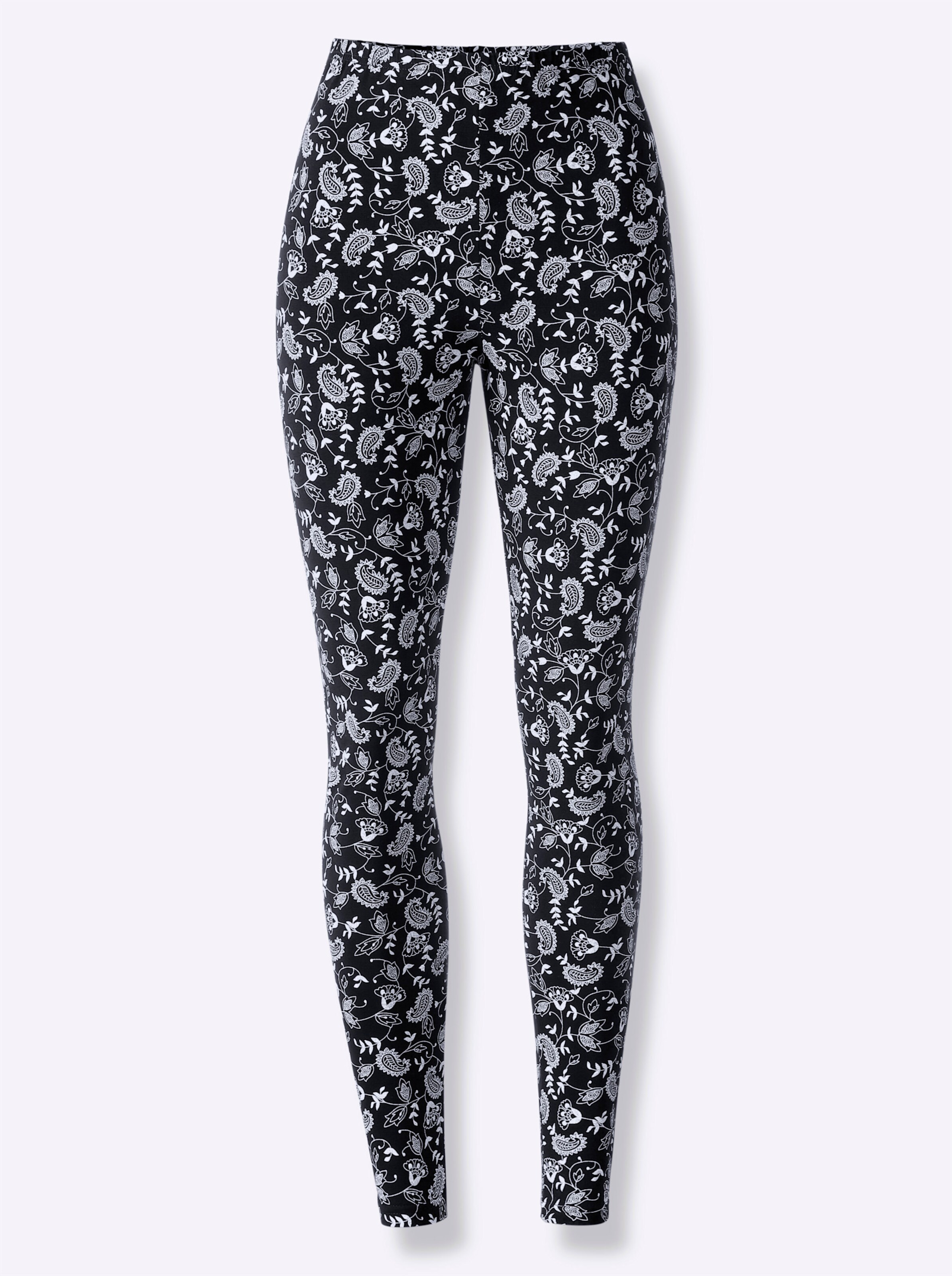 Leggings in schwarz + schwarz-bedruckt